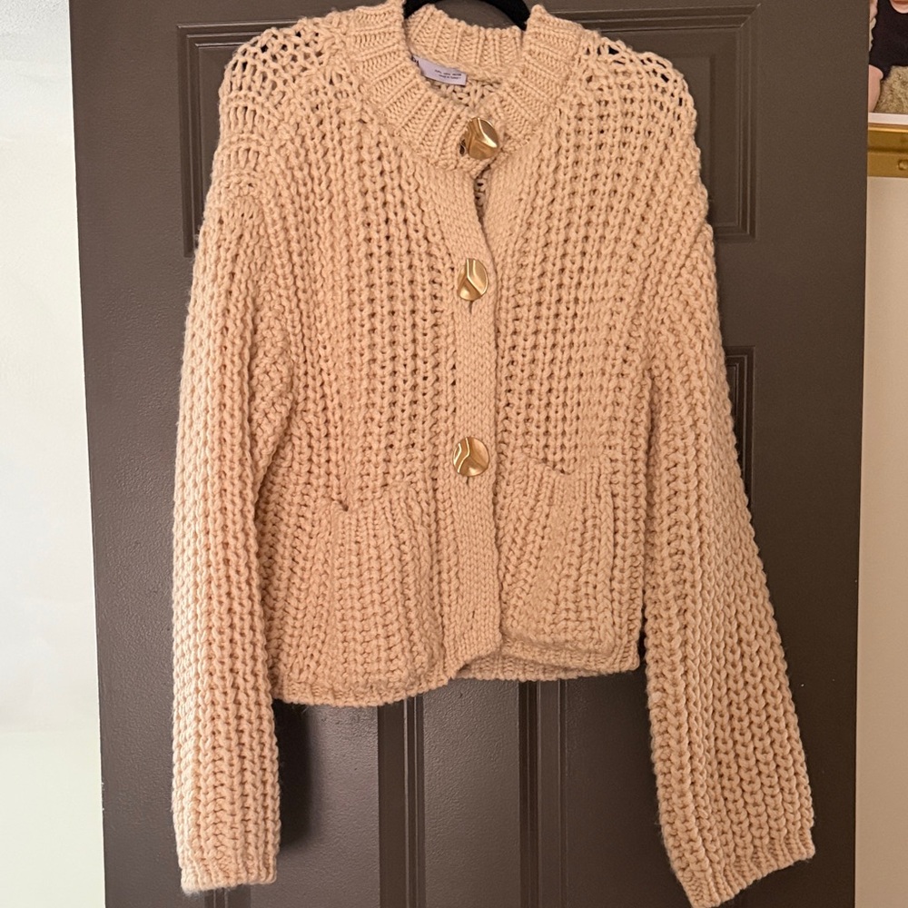 Zara Chunky Knit Button-Front Sweater Cardigan